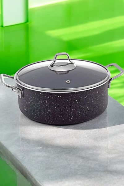 Gökdil Cantef Fireproof Non-Stick 20 Cm Deep Granite Pot Metal