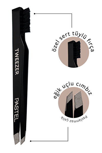 Pastel 09 Model Oblique Tip Single Tweezer - Eyebrow Comb, Brush Tweezer