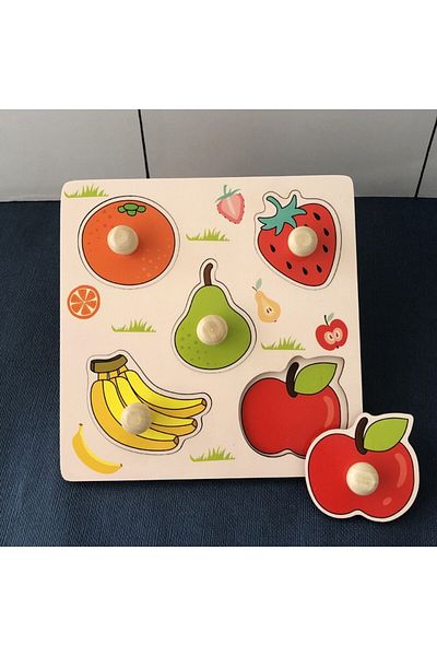 Choice Fruit Children Hand Scratch Board Baby Montessori Early Education Fruit Cognitive Puzzle Toy