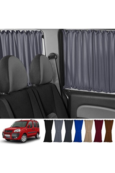 Oto Pandami Fiat Doblo I 2000-2010 Uyumlu Gri Raylı Oto Perde Takımı