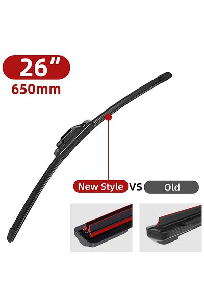 Choice 26in(650mm) Automotive universal J/U hook double rubber strip wiper blade boneless wiper blade 14 "1