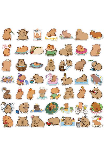 Choice 50pcs 50pcs Cartoon Capybara Sticker Decals Decoration Diy Phone Notebook Suitcase Laptop Fridge Kid