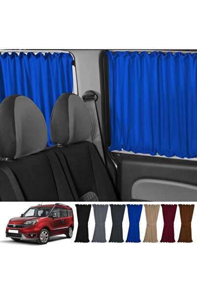 Oto Pandami Fiat Doblo Iı Kısa Şase 2010-2023 Uyumlu Mavi Raylı Oto Perde Takımı