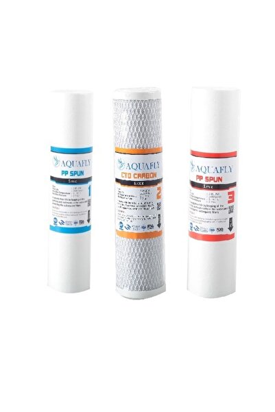 Filtre Dünyası Aquafly Açık Kasa Su Arıtma Cihazı Filtresi 3lü Set Arıtıcı Fi...