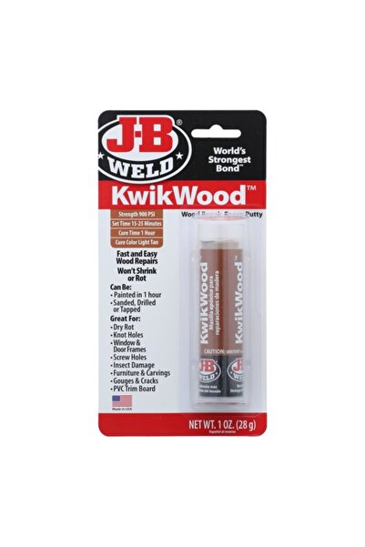 JB Weld معجون إيبوكسي لإصلاح الخشب قابل للخلط يدويًا من KwikWood، 28 جرام