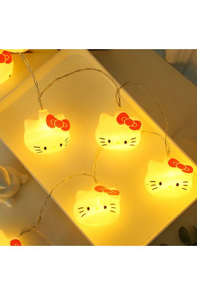 Choice 2m Kawaii Sanrio Hello Kitty Lights String Bedroom Battery Atmosphere Lighting Home Decoration Anim