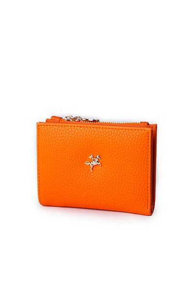 Nas Bag Orange Natural Women's Card Holder - Thin Small Size with Paper and Coin Function
