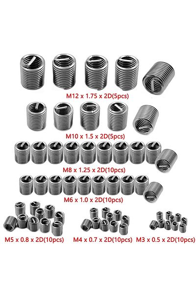 Choice 60pcs 60pcs Wire Thread Insert M3 M4 M5 M6 M8 M10 M12 Fastening Thread Insert Stainless Steel Spiral