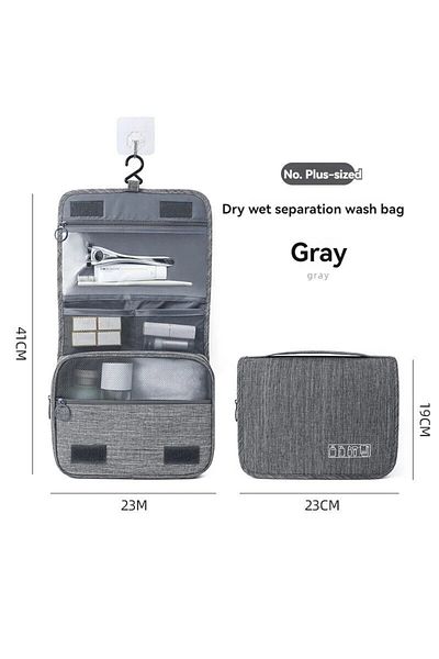 Choice Grey Foldable Toiletry Bag Organizer Hanging Storage Bag Bathroom Makeup Bag Case Cosmetic Bag Trave