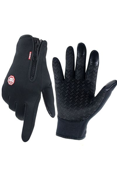 Choice XL BLACK Ski Gloves Grab Velvet Touch Screen Gloves Autumn and Winter Warm Plus Velvet Cold Proof Wa