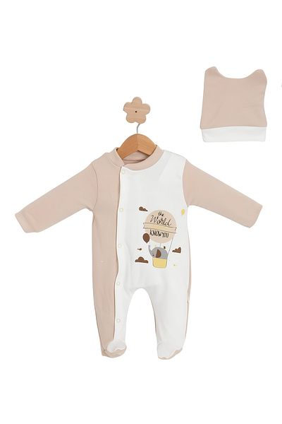 BEREKET BABY 0-6 Months Baby Romper - Cotton, Long Sleeve, Snap Fastener Bereket Baby