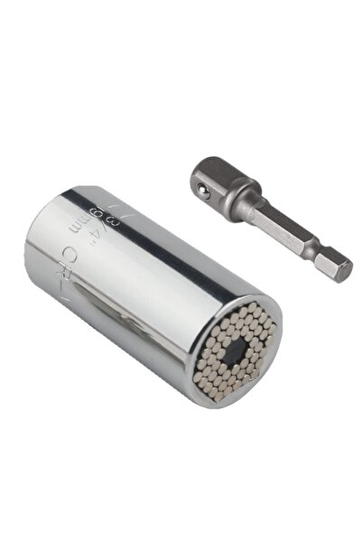 Choice طقم مكون من قطعتين فضيتين متعدد الاستخدامات بمقبس سحري متعدد الأغراض بقطر من 7 إلى 19 مم وقضيب تمديد كهربائي