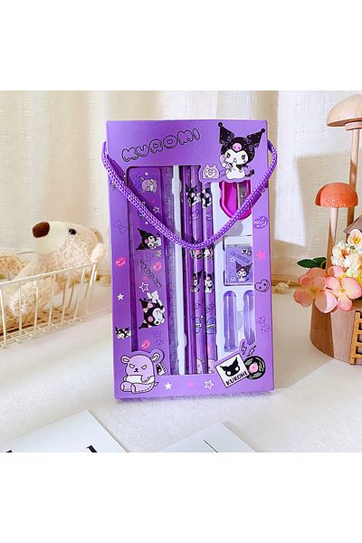 Choice Kuromi Sanrio Hellokitty Cinnamoroll Melody Kuromi Stationery Set Pencils Erasers Rulers Cartoon Sch