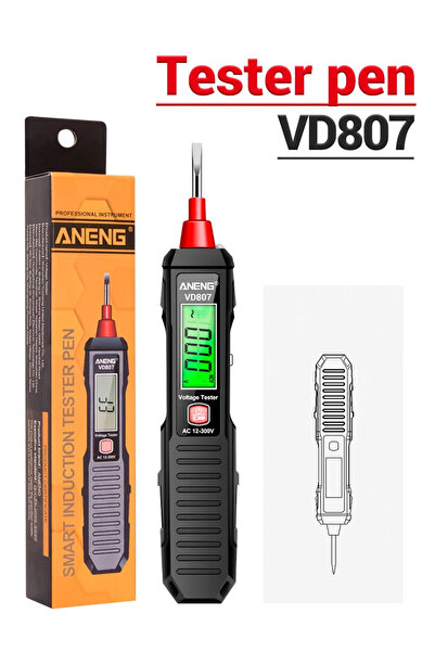 ANENG جهاز اختبار القلم الكهربائي الذكي Vd807 Black Vd807 المحمول بكلمة واحدة...