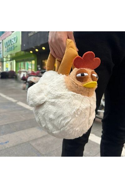 Choice Hen Handbag Fur Chicken Plush Bag Ugly Hen Shape Handbag Funny Kawaii Chicken Pendant Keychain Doll