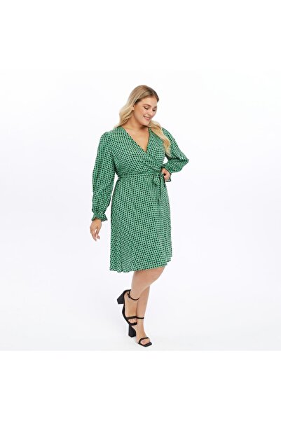 apsen Жіноча двобортна сукня міді з коміром 4481105