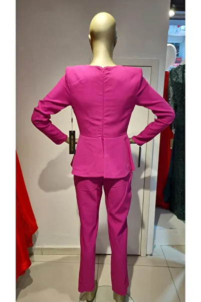 Robes Double-Breasted Lapel Stone-Embroidered Jacket Suit Look Stylish Jumpsuit