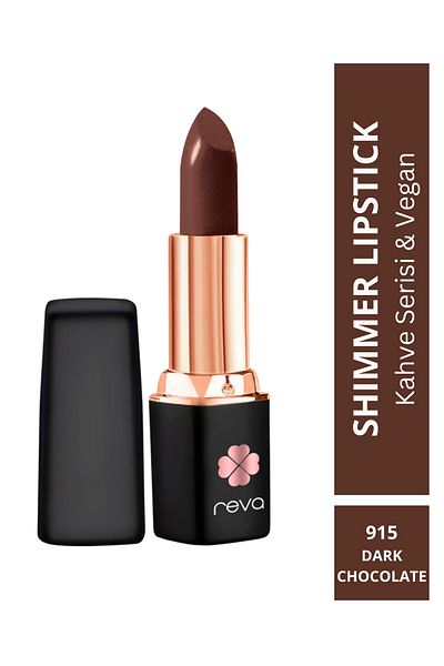 REVA Shimmer Lipstick Dark Chocolate-Brown Series-Sparkle Lipstick Brown Series No:915 4 Gr