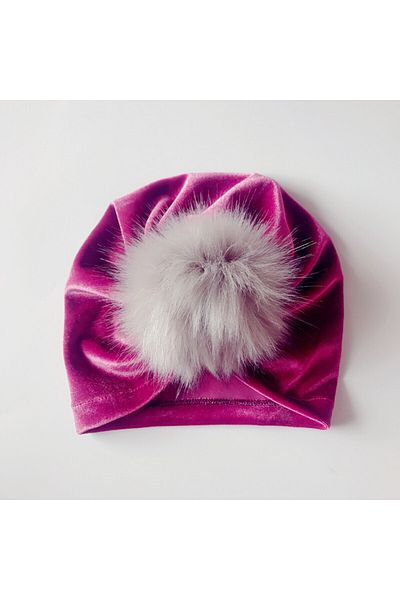 OEM Turban bebelusi din catifea Drool (Culoare: Roz aprins)