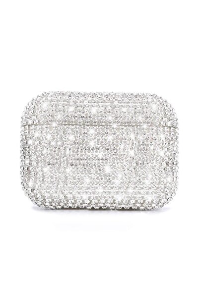 Microsonic Airpods Pro 3 Kılıf Diamond Görünümlü Taşlı Gümüş