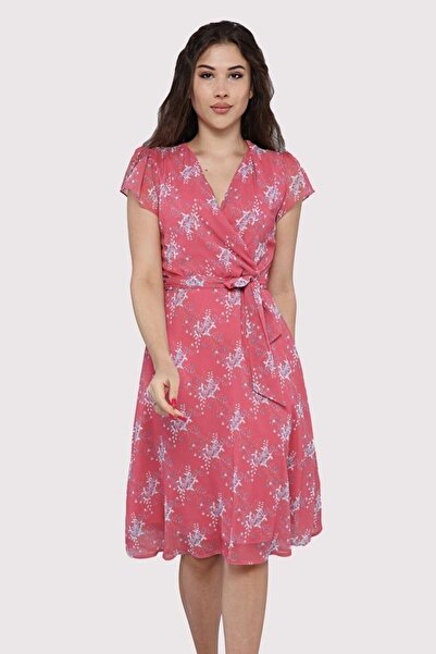 apsen Rochie de damă din șifon cu model, cu guler dublu, lungime midi 4300/110