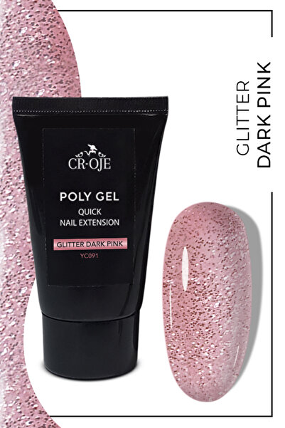 CROJE KALICI OJE Poly Gel Glitter Dark Pink 45 gr