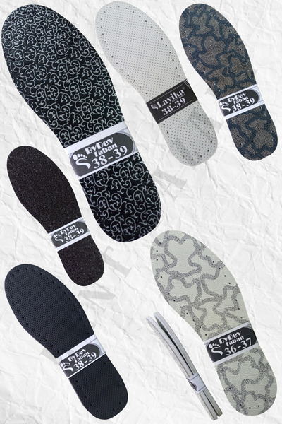 Kent Pazarı 3 Katmanlı Patik Tabanı Özel Seri Karışık Desenli Suni Deri 3 Çif...