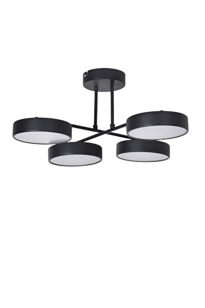 Modavize Aria Modern Tasarım Salon Yatak Odası Mutfak Beyaz Işık Ledli Siyah Renk 4 lü Led Avize