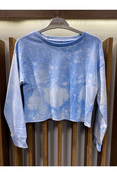 kübra kids Hanorac cu mânecă lungă cu model Tie Dye pentru fete/corp/badi/top