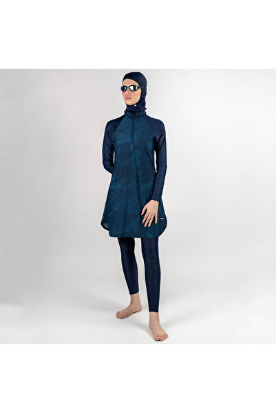 Decathlon Kadın Kapalı Sırt Uzun Kollu Burkini Mayo - Mavi - DANA 500