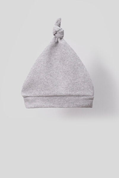 Bubito Corduroy Combed Baby Jumpsuit with Stylish Hat - gray