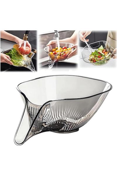 çeçem ticaret Multifunctional Practical Vegetable Fruit and Pulses Washing Kitchen Strainer Countertop Side Mica Kitchen Strainer