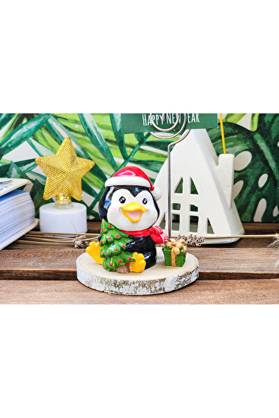 Rota Hediyelik Christmas Note Holder Penguin Note Photo Holder New Year Gift Office Decor Ornament