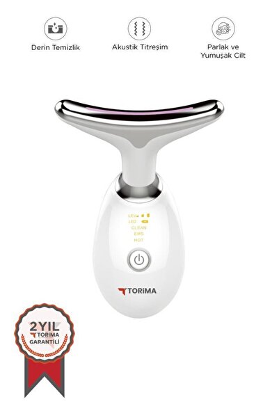 Torima Ems Yüz ve Boyun Kırışıklık Bakım Destekli Gıdı ve Sarkma Önleyci Güzellik Cihazı ES1081 Beyaz