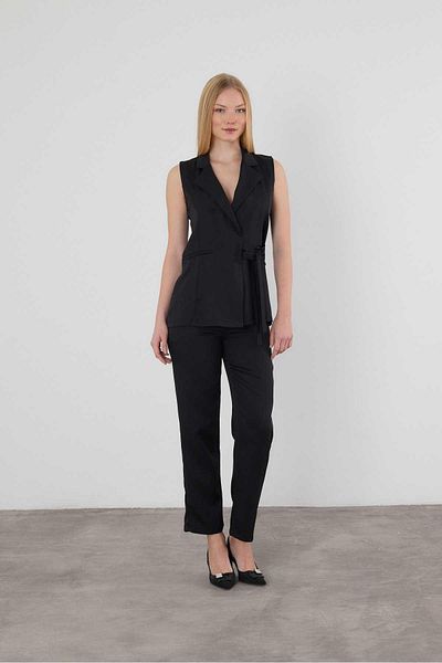 Rays Black 6307 Model Lacing Detailed Trousers Set