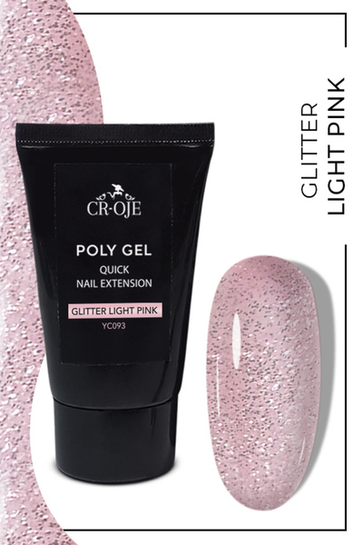 CROJE KALICI OJE Poly Gel Glitter Light Pink 45 gr