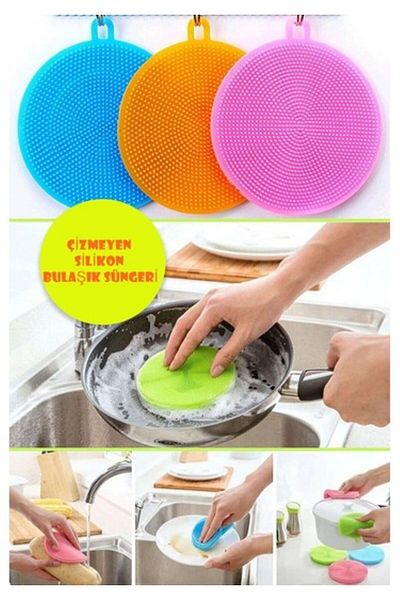 çeçem ticaret 4 Non-Exhausting Silicone Dish Washing Brushes