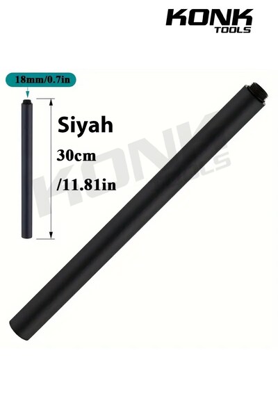 KonkTools Piyano 30 Cm Uzatma Borusu Banyo Siyah Duş Seti Uzatma Borusu Tepe ...