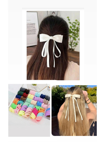 MAKSESUAR Σετ 2 Αυτόματες Πόρπες με Φιόγκο και 50 Λαστιχένιες Πόρπες