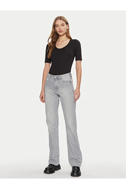 Calvin Klein Kadın Yuvarlak Yaka Kısa Kollu Slim Fit Siyah Body K20K208050-BEH