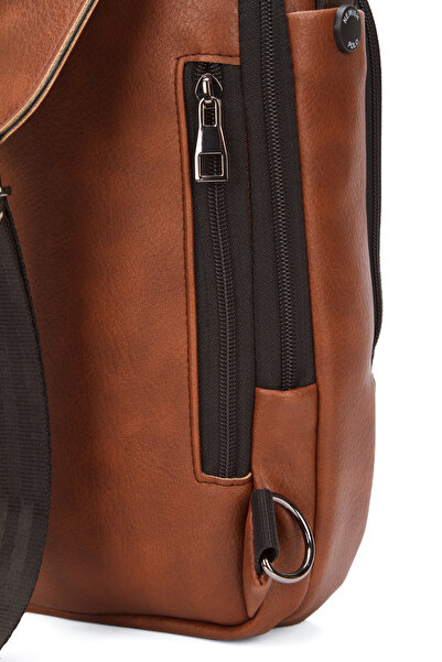 Newish Ανδρική τσάντα χεριού και ώμου Tan Cross