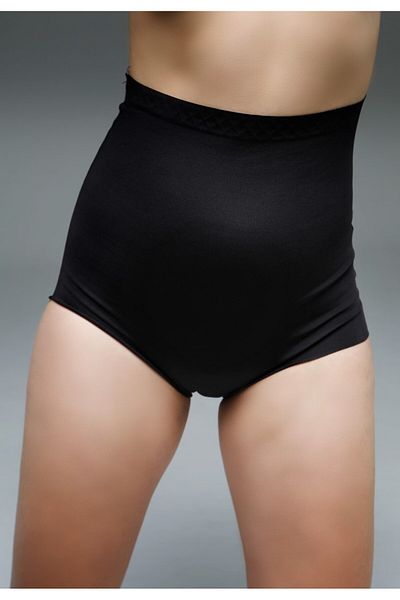 MİSTİRİK Private Model High Waist Non-Marking Laser Cut Large Size Gathering Panties Black Color
