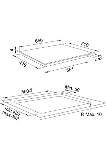 kbs mobilya mutfak 65x52 Cm Beyaz Mdf'lam Ankastre Ocak Altı Tezgah Aparatı K...