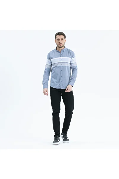 Klothy Men's Long Sleeve Cotton Board Print Shirt