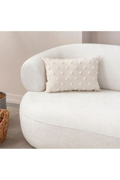 bufidik Polka Dot Patterned Linen Textured Throw Pillow Cover Set of Two 35X50 & 43X43
