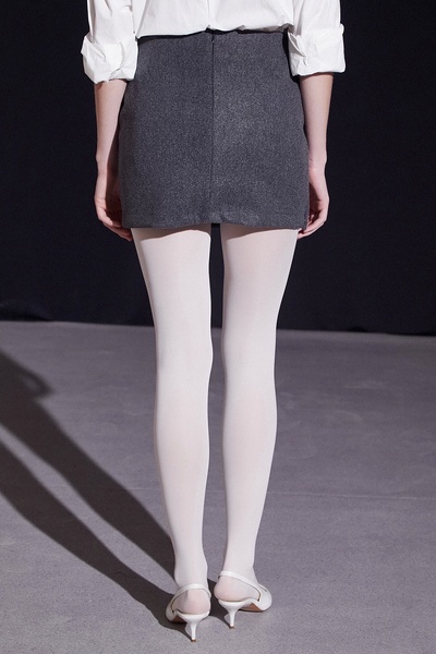 Never more Önü Katlı Kaşe Etek Antirasit