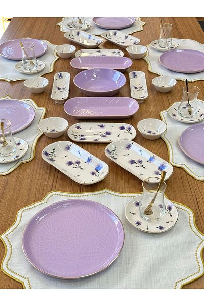MD MİMOZA DEKOR Bloom Breakfast Set for 6 People - 47 Pieces