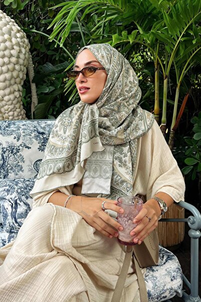 carell Sena Sever'in Tercihi Bliss Zeytin Yeşili Comfy İpek Şal