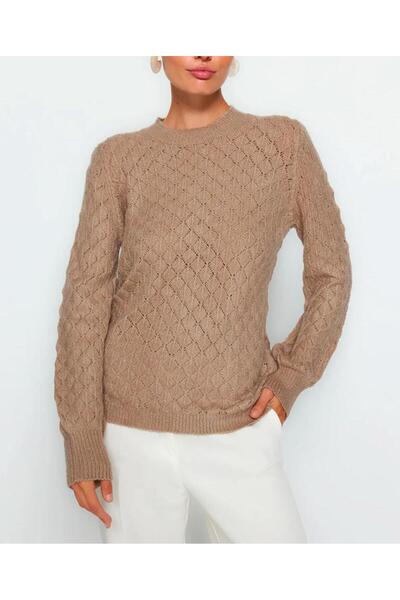 kenza'a Pulover din tricotaj ajurat/cu găuri cu textura moale