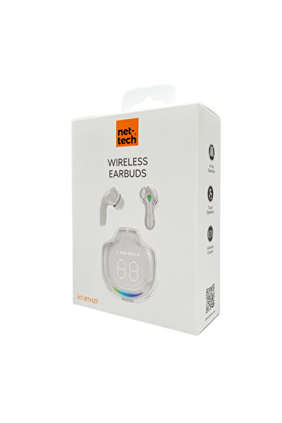 Nettech Nt-bth27 Işıklı Kulakiçi Bluetooth Kulaklık - Beyaz